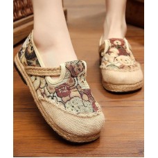 Little bear Cotton Linen Flat Shoes