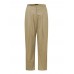 Women Solid Color Pleated Cotton Casual Cropped Pants With Pocket