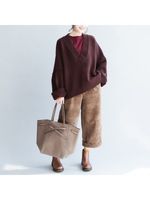 Plus size whiter cotton sweaters burgundy casual loose long knit pullover